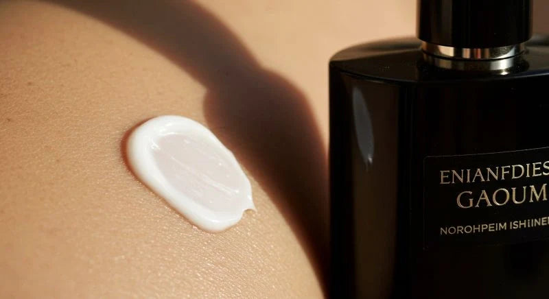 Close-up of perfumes with high sillage and longevity next to moisturizing cream for lasting scent.
